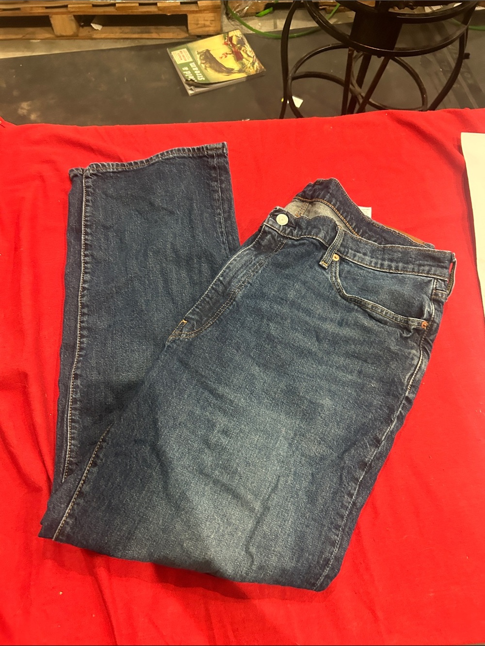 Levi's Men's Straight Jeans in Dark Blue Denim